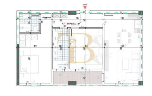 Apartament 2+1+2/post parkimi në shitje, Bridge Side Residence