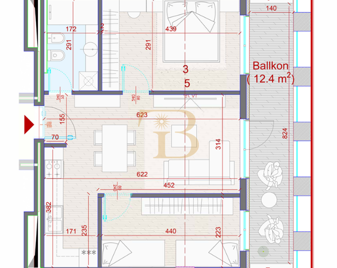 Apartament 2+1 në shitje, Manhattan Residence