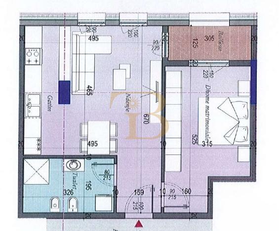 Apartament 1+1 në shitje, Tirana Entry 2