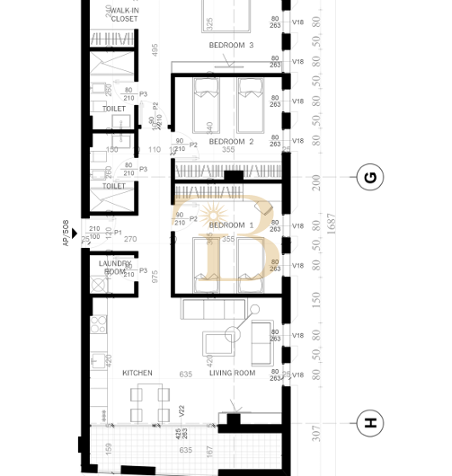 Apartament 3+1+2 në shitje/2 Poste Parkimi, Grow Green Residence